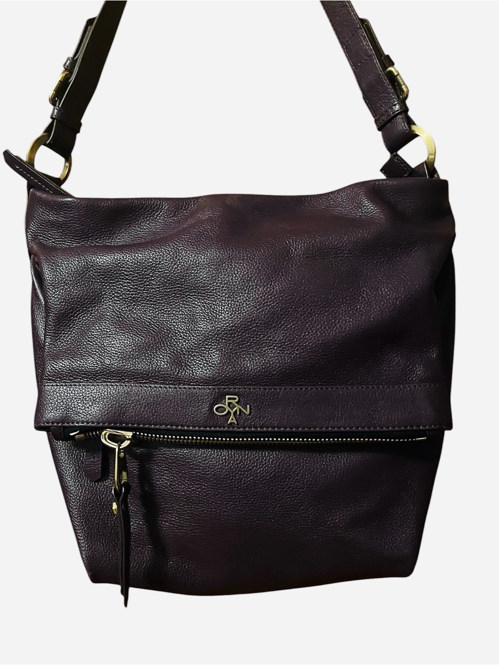 OrYany  Purple Fold-Over Crossbody Bag in Deep Plum